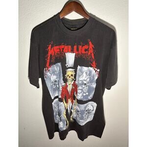 Metallica All Over Print Skeleton Vintage Reprint Brockum Tag Single Stitch